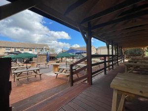 EyeEats covered terrace seating